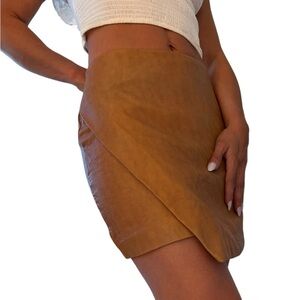 Tan Faux Leather mini skirt